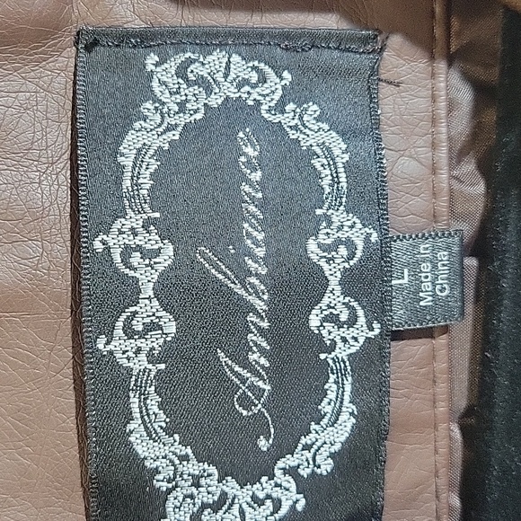 Ambiance Women's Brown Faux Leather Jacket Size Large - Picture 2 of 10